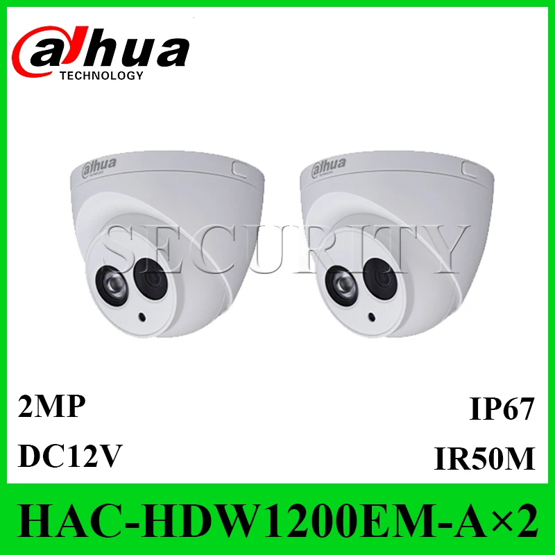 

2 Pieces/Lot Dahua HAC-HDW1200EM-A Original English Version 2MP HDCVI IR Eyeball Camera IR 50M IP67 with Logo