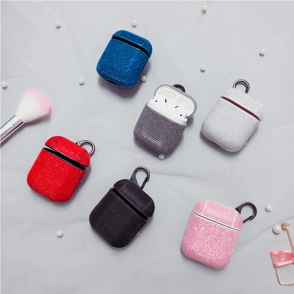 

Glitter headphone protection cover for Apple Bluetooth Wireless Airpods case luxury Earphone Shockproof ultra thin sans fil