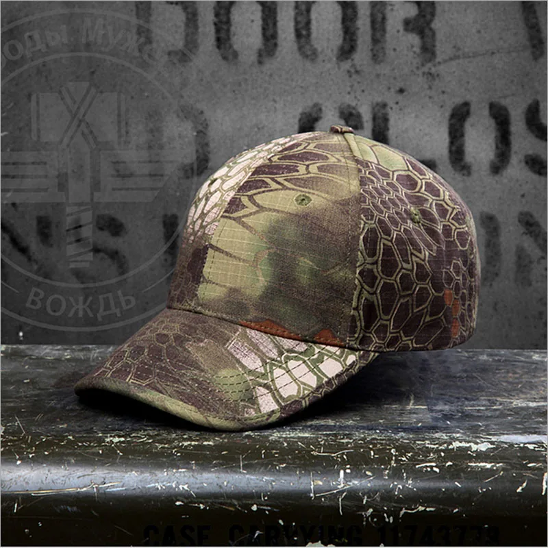 New camouflage hat men outdoor leisure cap rattlesnake python