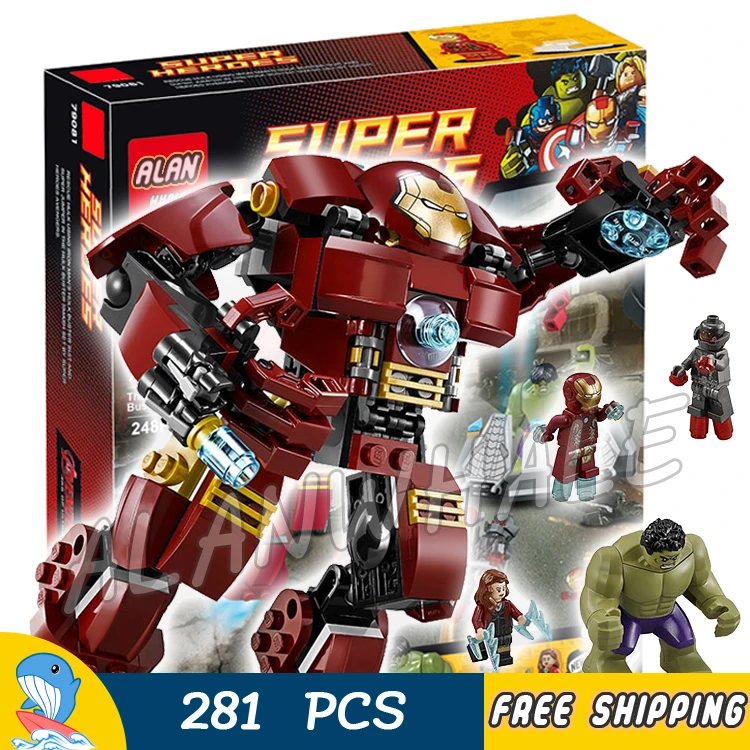 

281PCS Super heroes Avengers Ultron The Hulk Buster Smash Witch Prime SY357 Figure Building Blocks Toy Compatible With LegoING