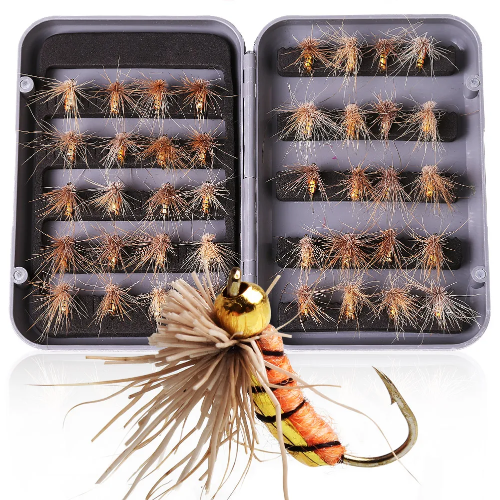 High Quality 3 color 40pcs/ Box Exquisite Fly Fishing Lure Single Hook Dry Fly Fishing Trout