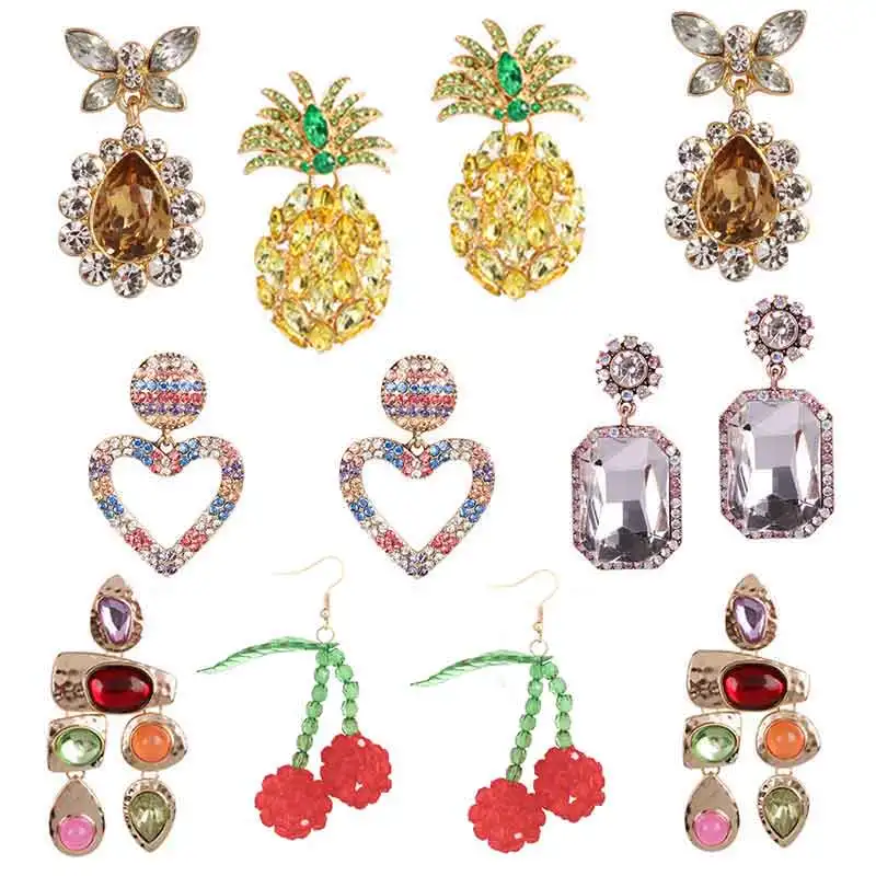 

Lalynnlys Boho ZA Trendy Rhinestone Crystal Drop Earring for Women Wedding Party Gift Statement Pearl Earring Jewelry Bijoux