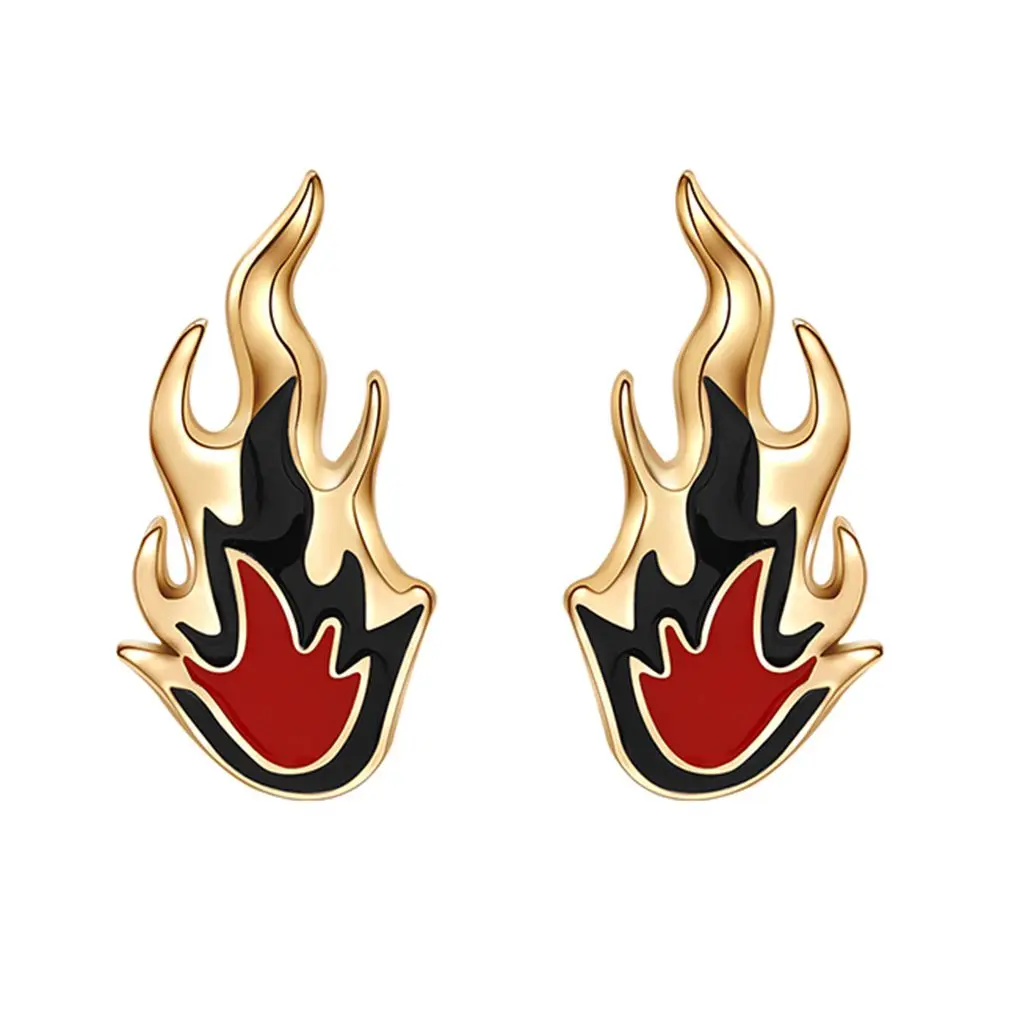 

Flame Design Women Girl Alloy Earring Ear Decoration Ear Studs Jewelry Birthday Gifts