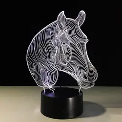 Лошадь свет в ночь USB Новинка подарки 7 цветов Изменение животного 3D LED стол настольные лампы как украшение дома низкая стоимость прямая