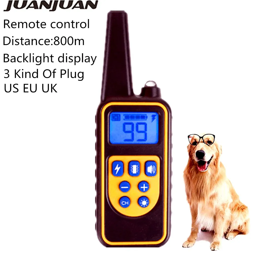 

Electric Dog Training Collar 800M Pet Remote Control Device Backlight Display Waterproof Rechargeable Shock Collar 40% OFF