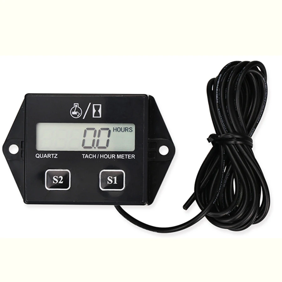 

New Digital LCD Display Device For Motorcycle Motor Speed Timer Motorboat Engine Electronic Tachometer Hour Meter For Boat Car