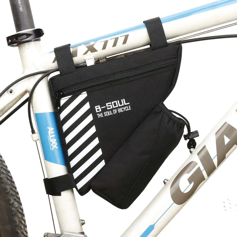 Велосипедная треугольная сумка велосипедная передняя рама сумка для велосипеда верхняя труба сумка Аксессуары для велосипеда - Цвет: BLK with water bag