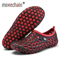 Movechain мужские летние повседневные сандалии с дырочками мужские модные разноцветные мягкие удобные легкие непромокаемые туфли