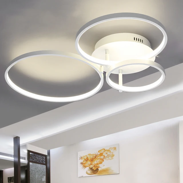 Best Offers New Arrival Circle rings designer Modern led ceiling lights lamp for living room bedroom Remote control ceiling lamp fixtures