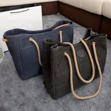 2017 Nouvelle Arrivée Femmes Sacs À Main en Toile Double Corde Zipper Sacs À Bandoulière Bolsas Femininas Vintage Rétro Dames Colth Sac Fourre-Tout Chaud