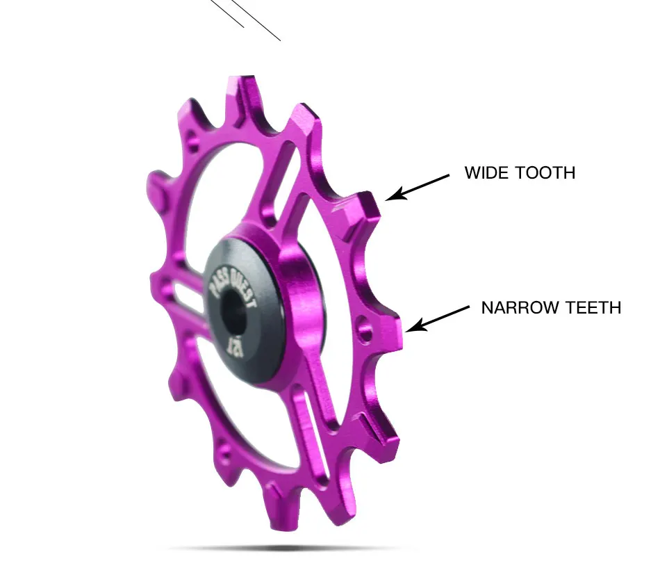 PASSQUEST 12T 14T MTB Bike Bearing Jockey Wheels Mountain Aluminum Bicycle Rear Derailleur Pulleys For9-12 Speed