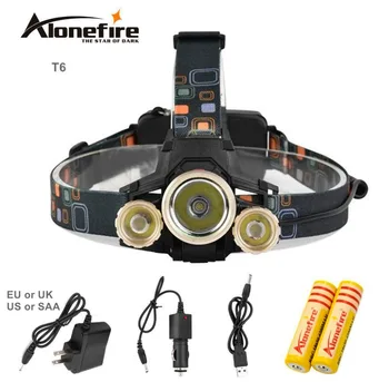 

AloneFire HP95 8000LM cree xml-t6 led headlamp headlight T6+2R5 Head Light Flashlight LED lamp Rechargeable led headlight