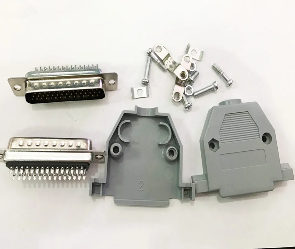 

10pcs 44 pin DB44 3 Rows Welding with Plastic Cover Connector Socket Adapter