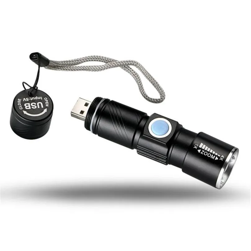Cycling Bicycle Front Head Torch Adjustable LED Zoom 1800LM MINI flashlight USB Rechargeable cycling light Torch #3d06 (9)