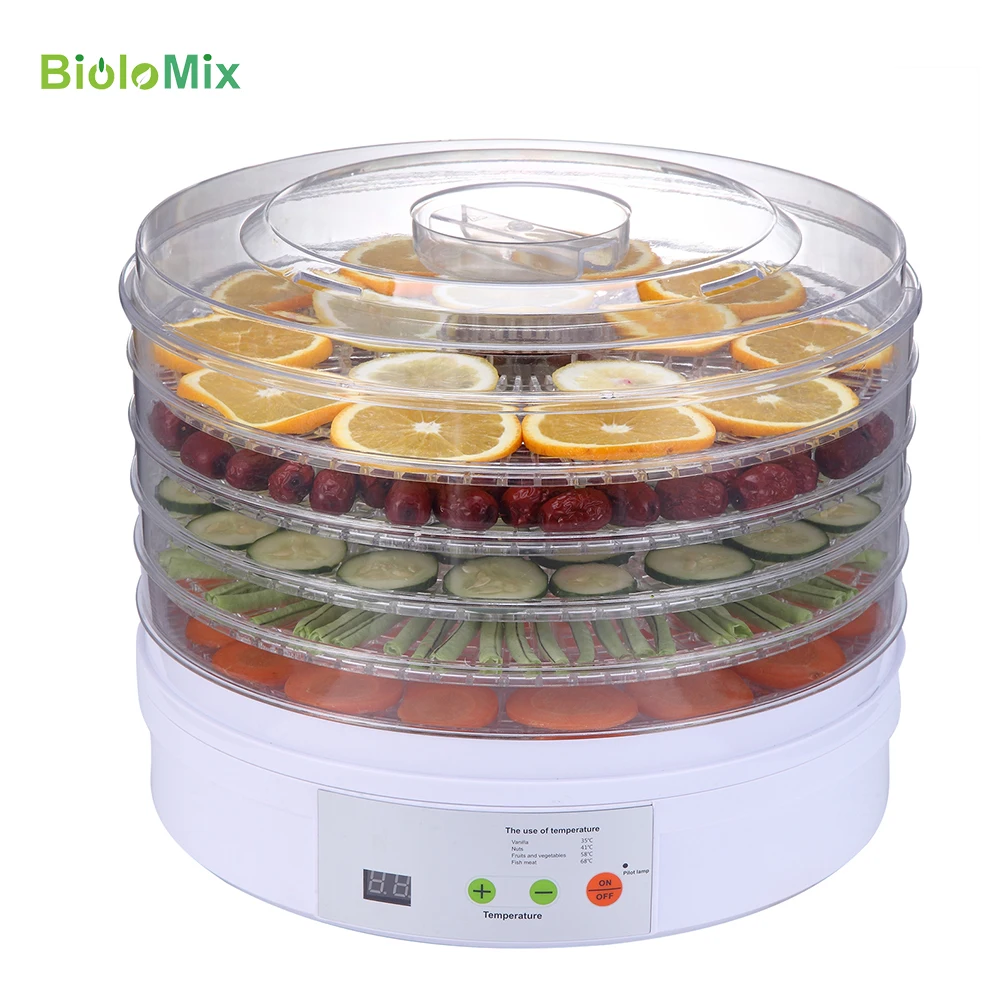 Food Dehydrator Digital Dehydrator Machine with LED Display Timer Professional Food Vegetable Dryer 5 Removable Trays BPA-Free