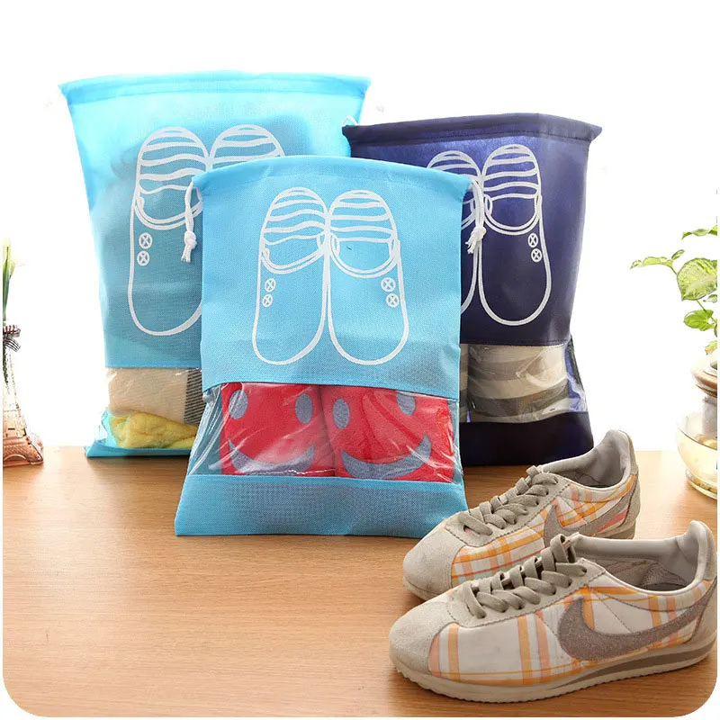 Travel Storage Shoes font b Bag b font Portable font b Drawstring b font Dustproof Cover