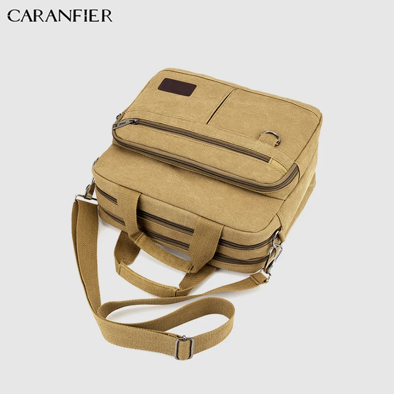 CARANFIER رجل حقيبة عارضة قماش حقيبة ساع سعة كبيرة في الهواء الطلق السفر أكياس وثيقة محمول شنطة كتف 2019 CARANFIER رجل حقيبة عارضة قماش حقيبة ساع سعة كبيرة في الهواء الطلق السفر أكياس وثيقة محمول شنطة كتف 2019