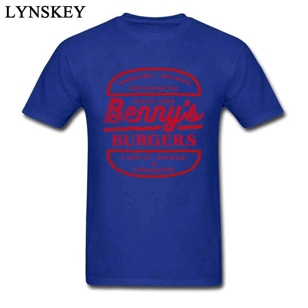 Fashion Printing Tops T Shirt Short Sleeve for Men 100% Cotton Summer/Fall Round Collar T Shirt Custom Tee-Shirt Bennys Burgers Bennys Burgers blue