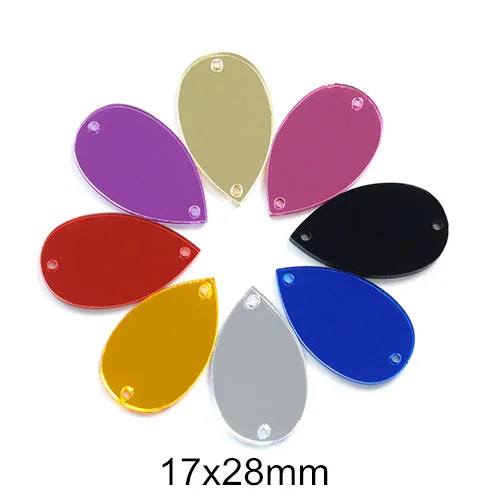 37 форм 50 шт разноцветные акриловые зеркальные пришивные стразы с плоской задней стороной для шитья камней с отверстиями для DIY блестящей одежды B1131 - Цвет: Mix Color-33