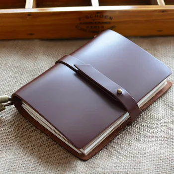 

Climemo Notebook, Genuine Leather Cover, Nipple Tack Bullet Journal Planner Agenda, for Passport 13.7*10cm