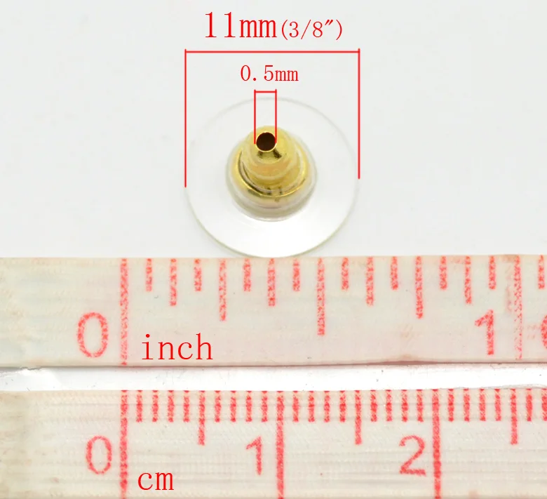 DoreenBeads резиновая серьга гайки для ушей стопор Круглый Золотой цвет 11 мм(3/") x 6 мм(2/8"), 15 шт. Новинка