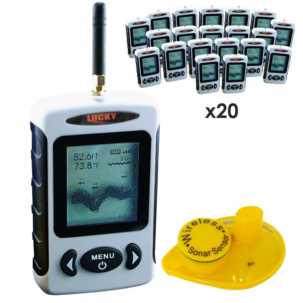 

20 pieces x LUCKY Professional Wireless 2.8 Inch Display Fish Finder Fishfinder with Sonar Sensor Sea Bed Contour,lot of 20