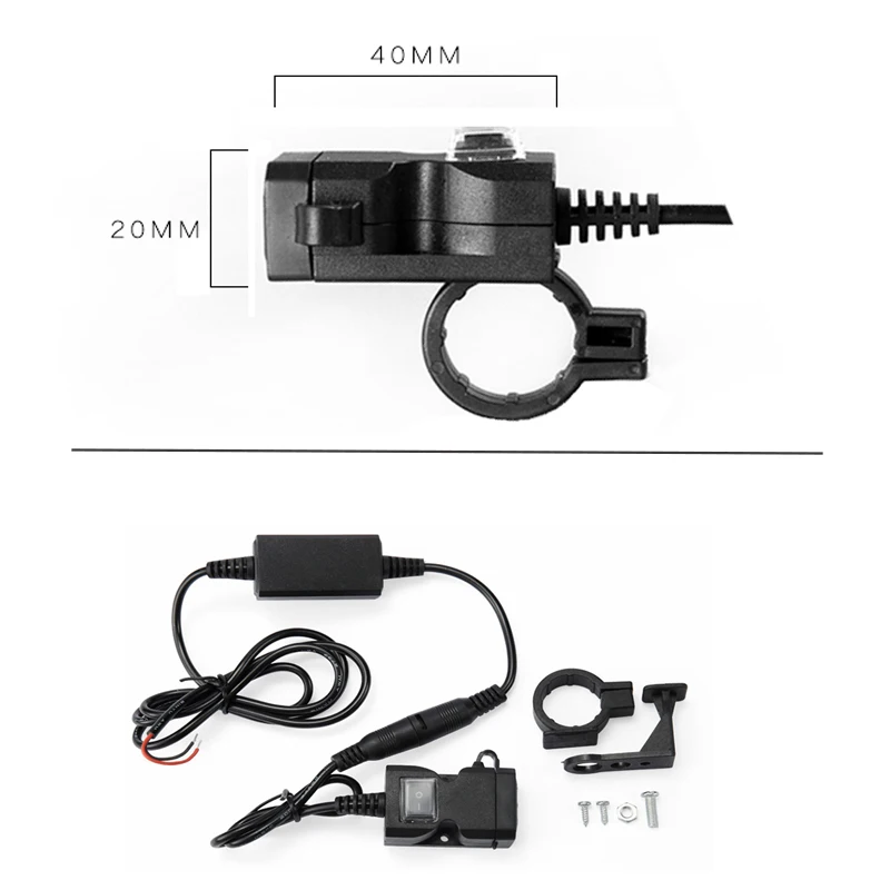 USB Motorcycle Charger Moto Equipment Dual USB Changer 12V Power Supply Adapter Moto USB Chargeur for iPhone Xs Max Samsung S10 (19)