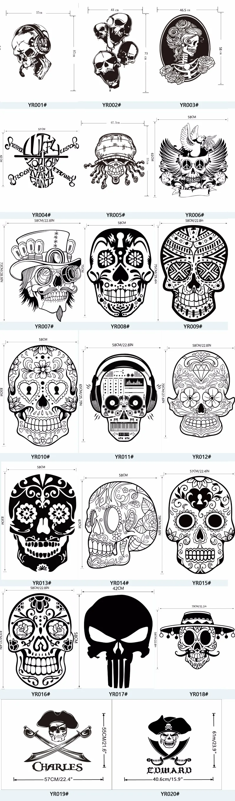 Украшение для Хэллоуина мексиканский череп шаблон собрать стикер на стену s для вечерние креативные домашний декор спальня ПВХ Настенная Наклейка на стену