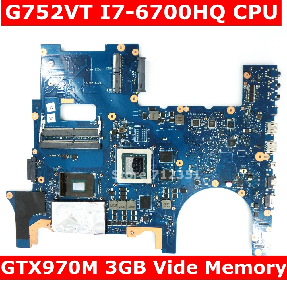  G752VT MB._0M/I7-6700HQ/AS GTX970M 3GB 90NB09X1-R00010 Mainboard For Asus ROG G752V G752VY G752VT L