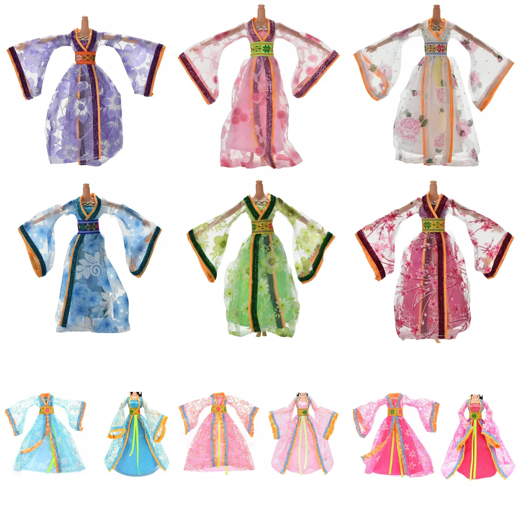 

2019 New Fashion Clothing Gown For Girl Doll Multi-colored Handmake Wedding Dress Dolls Accessories