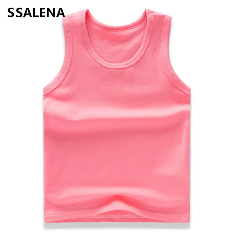 Kids Underwear Girl 100% Cotton Vest Toddler Sleeveless Camisole Children Solid Vest Candy Color Tops Clothes For Baby 2-12T