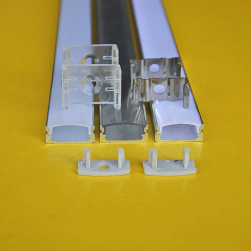 QLTEG 50 см Встраиваемый светодиодный алюминиевый профиль, светильник для бара, корпус, молочно-прозрачные чехлы, клипса, канал для 12 мм печатной платы, выемка, экструзия
