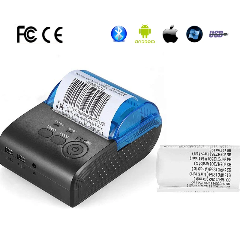 GZM5802 Bluetooth Portable Mini Thermal Printer Receipt Bill POS