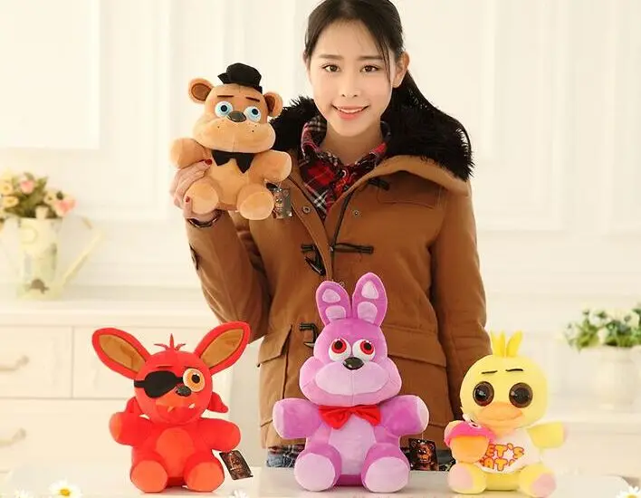 

10 inch 25cm Five night at freddy's 4 FNAF bonnie foxy fredy fazbear bear plush toy doll, rabbit duck plush stuffed doll