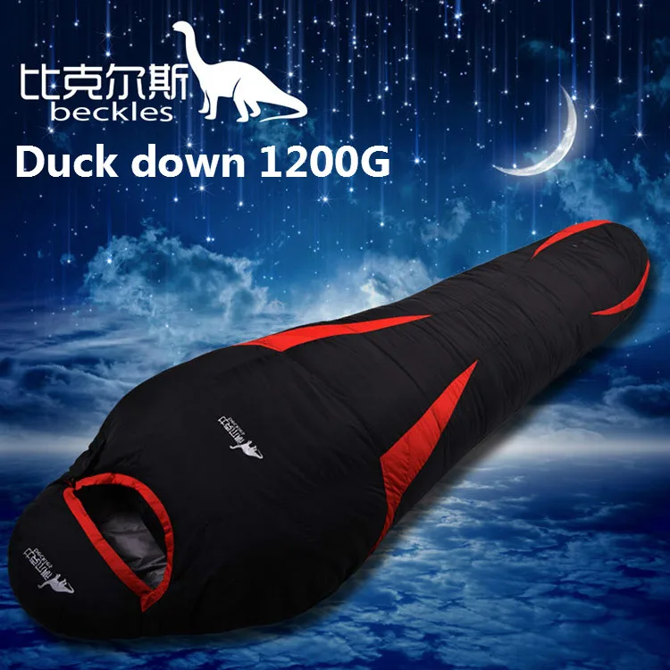 BECKLES, новинка, осенне-зимний водонепроницаемый теплый спальный мешок с гусиным пухом для отдыха на природе, спальный мешок для взрослых, 600 г-2500 г - Цвет: Duck down 1200G