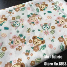 100*143 см ShellieMay медведь Даффи гелатони кошка хлопчатобумажная ткань для шитья ткань для вышивания кукол стеганая тряпичная кукла дети постельное белье в стиле пэчворк