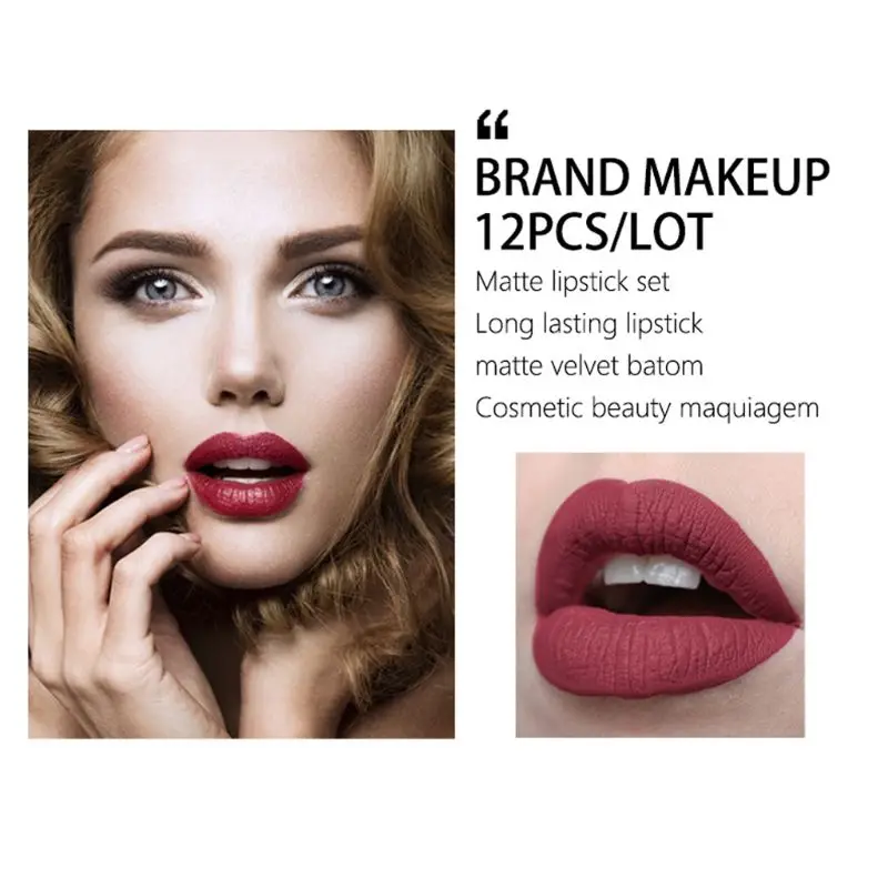 LANGMANNI 12pcs Matte Lipstick Pen Waterproof Lasting Lip Gloss Cosmetic New LANGMANNI 12pcs Matte Lipstick Pen Waterproof Lasting Lip Gloss Cosmetic New
