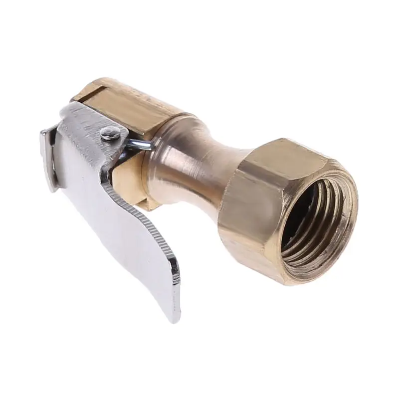 

1PC Tyre Valve Connector Clip-on Car Auto Brass 8mm Tyre Wheel Air Chuck Inflator Pump Valve Clip Clamp Connector Adapter