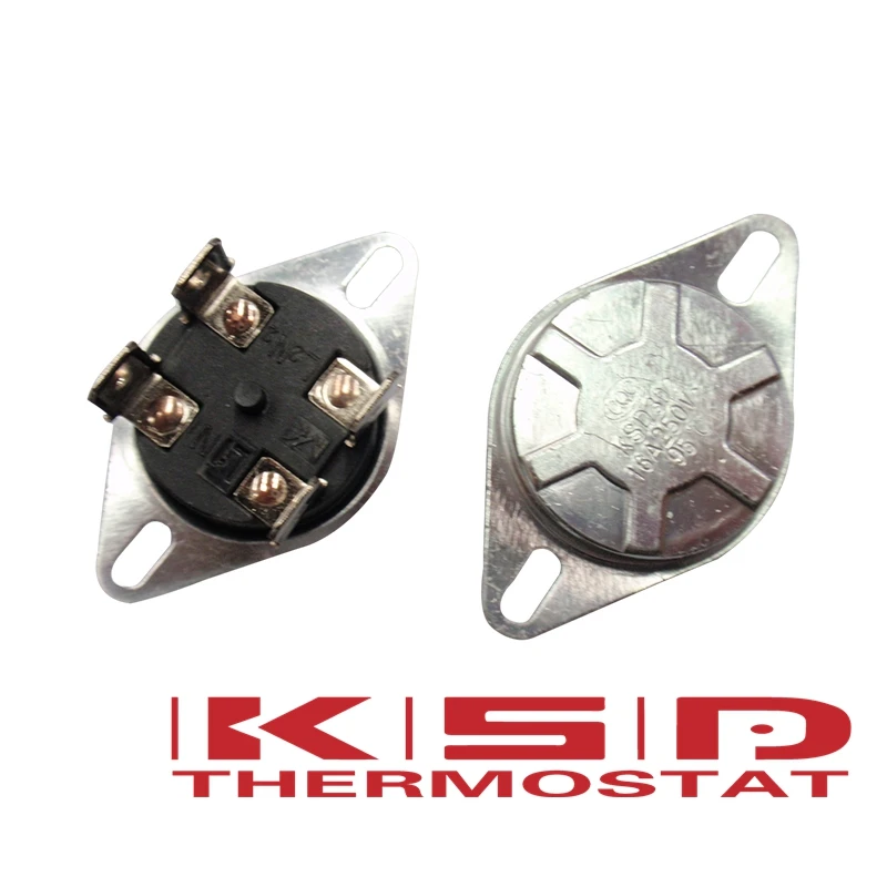 

2pcs KSD302X 75 85 92 93 95 Celsius Degree 20A250V 4-feet Bipolar temperature switch Manual reset Heater thermostat thermal