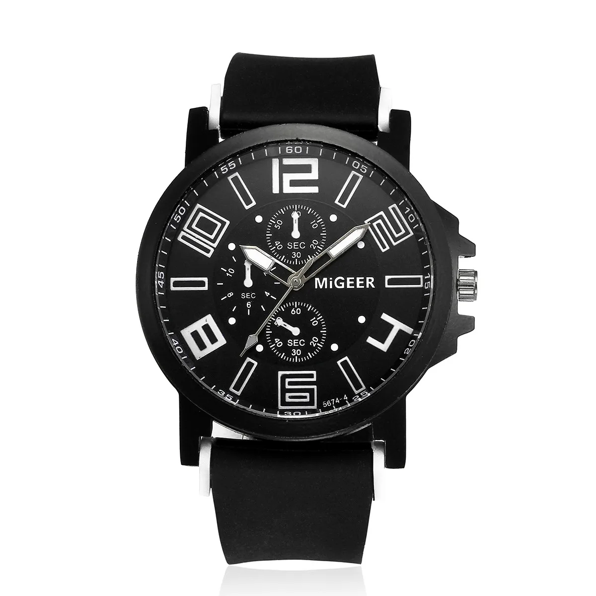 MIGEER мужские модные спортивные часы с силиконовым ремешком, крутые кварцевые часы, наручные аналоговые часы, большие часы из нержавеющей стали, военные часы