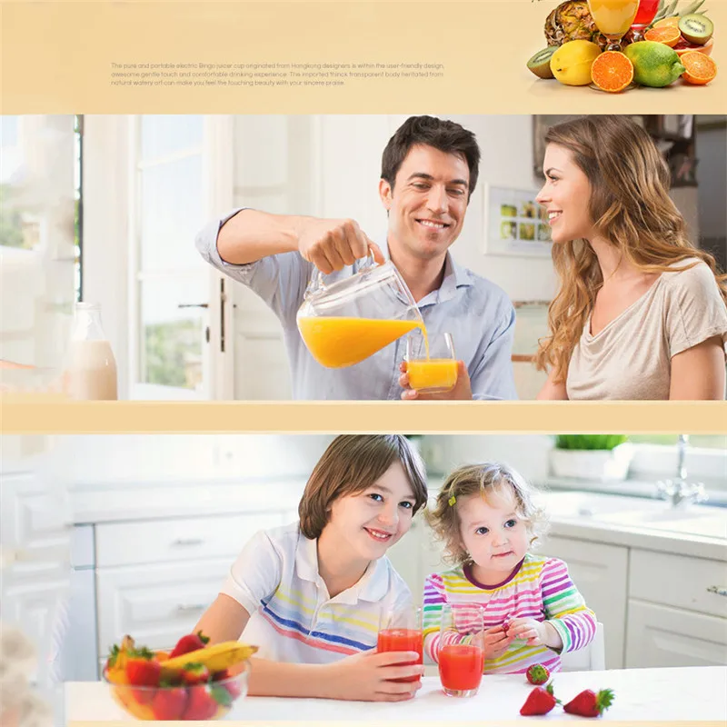 500ml Electric Juicer Cup Mini Portable USB Rechargeable Juicer Mixed Maker Shaker Squeezers Fruit Orange Juice Extractor Squeez