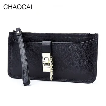 

fashion women wallet genuine leather wallet lady card holder bag purse with wrist new design