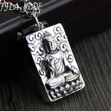 Custom Engraved Sakyamuni Tag Necklaces Pendant Statement S925 Sterling Silver One Side DIY Personalized Men Jewelry 47.3*28.5M