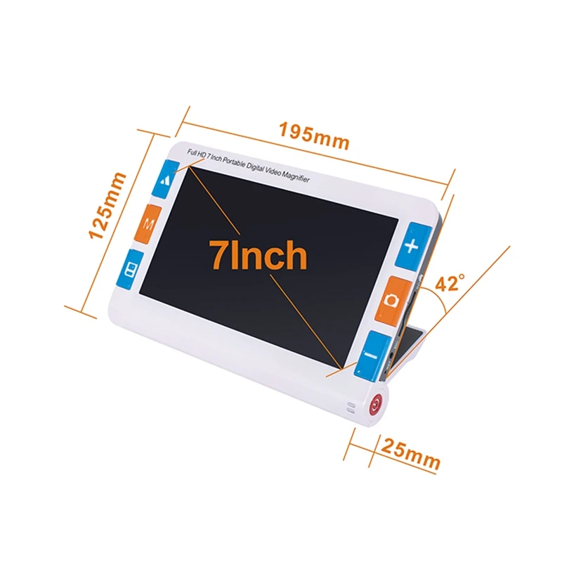

7 Inch Lcd Portable Magnifier Low Vision Video Magnifier Electronic Reading Aid, Digital Handheld Magnifier 2X To 48X Ys700(Eu