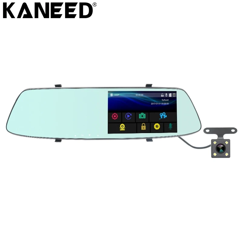 KANEED Rear View Mirror Car Camera Recorder 170 Degree 5'' Touch Screen