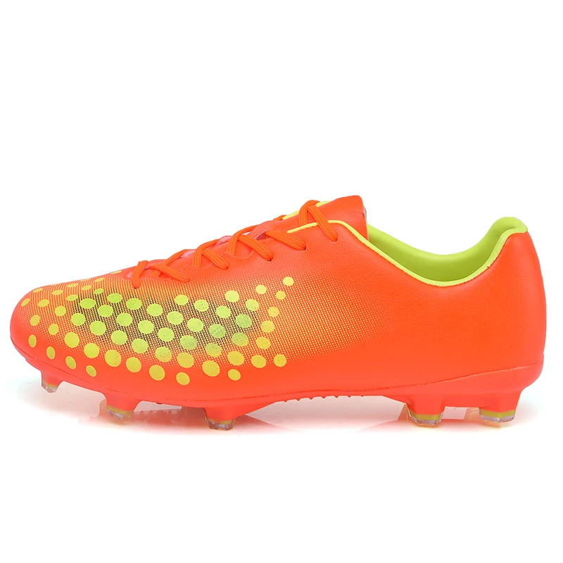 MAULTBY Men s Yellow Orange AG Sole Outdoor Cleats font b Football b font Boots Shoes