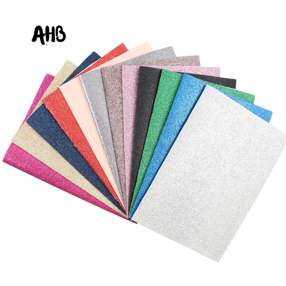 

AHB Glitter Fabric Shiny Faux Leather Fabric for Bows DIY Bag Artificial Leather Fabric Handmade Wallpaper Phone Case Materials