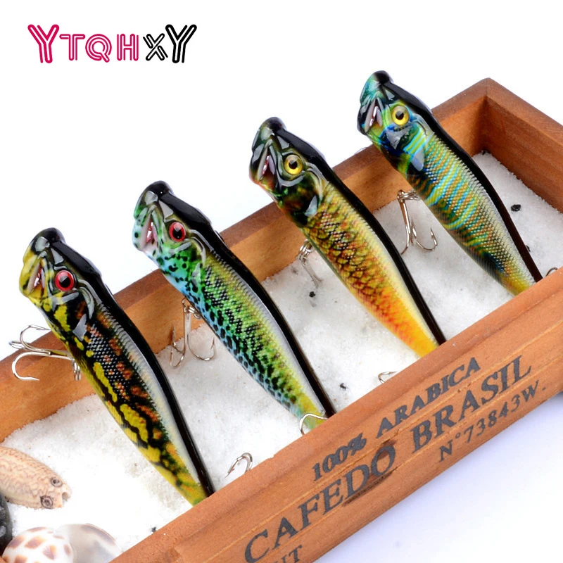 

1 Pcs Big Popper Fishing Lure Pesca Isca Artificial 9.5cm 12g 3d Eyes Crankbait Wobblers Hard Bait Carp Fishing tackle WQ356