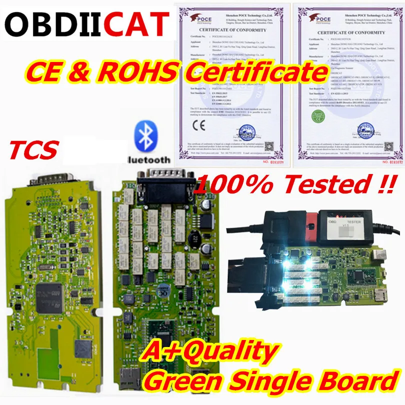 OBDIICAT-CDP A+ качество желтый зеленый одноплатный TCS BT 2015R3/,00 с Keygen bluetooth сканер диагностический инструмент