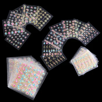 

24 Sheets 3D Design Nail Art Stickers Tips Decal Jewel Manicure DIY Decoration
